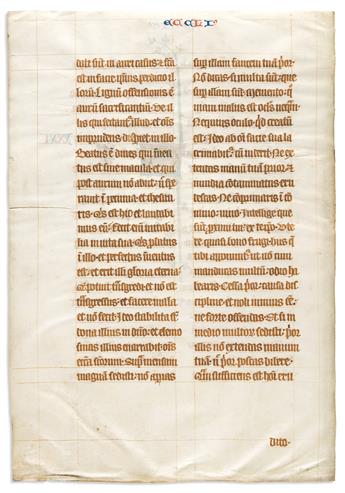 Medieval Manuscript Leaf. The Bohun Family Bible.
